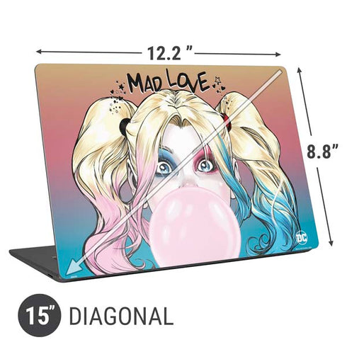 DC Comics Harley Quinn Mad Love Universal Laptop 15in (12.2 x 8.8in) Skin